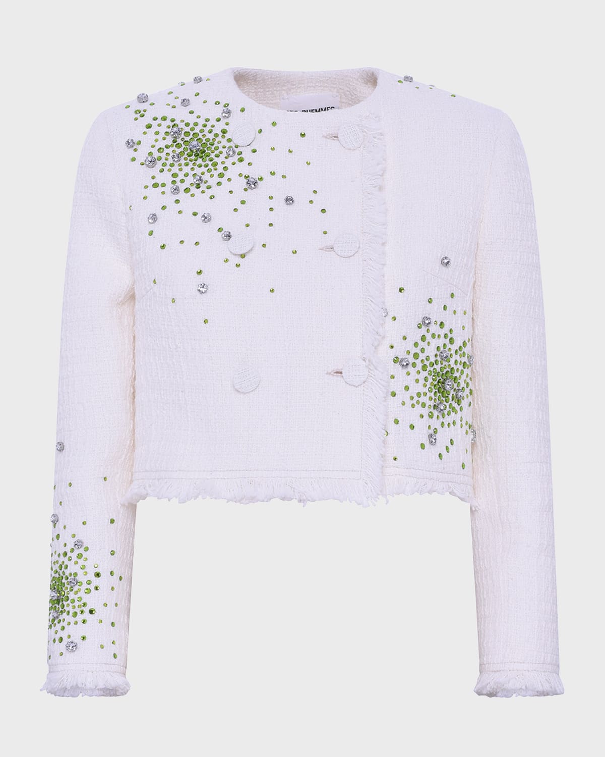 Des Phemmes Embroidered Boucle Cropped Jacket