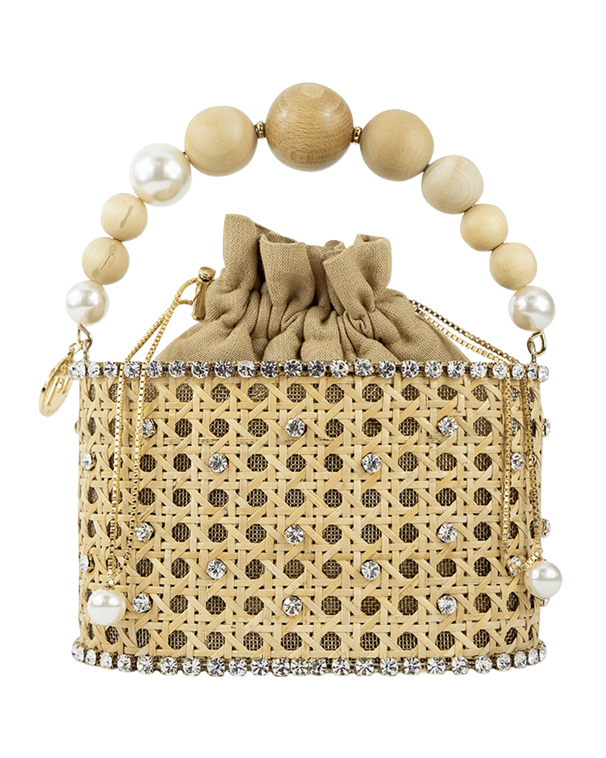 Rosantica Holli Honolulu Embellished Wicker Top-Handle Bag