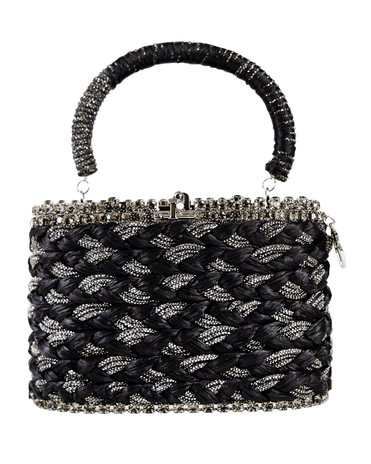 Rosantica Holli Lula Crystal Braided Top-Handle Bag