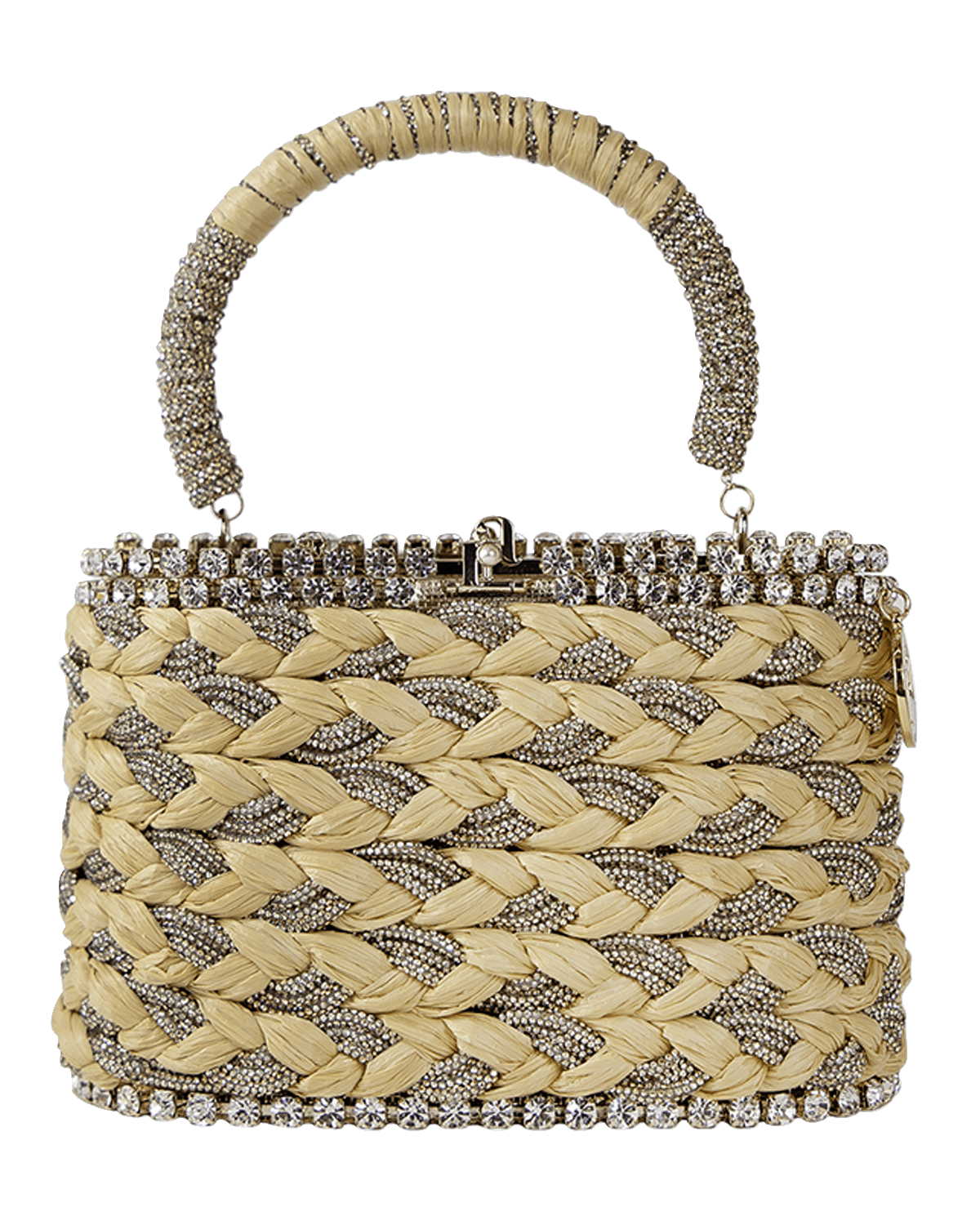 Rosantica Holli Lula Crystal Braided Top-Handle Bag
