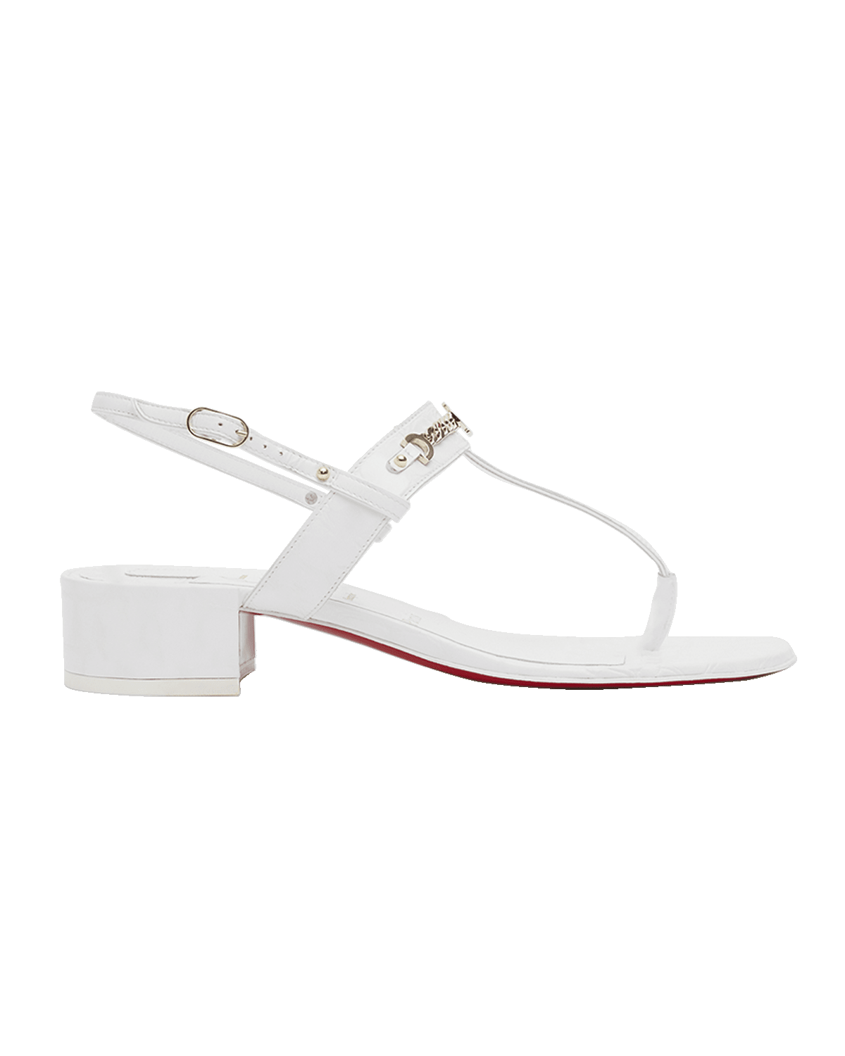 Christian Louboutin Leather Chain Red Sole Slingback Sandals