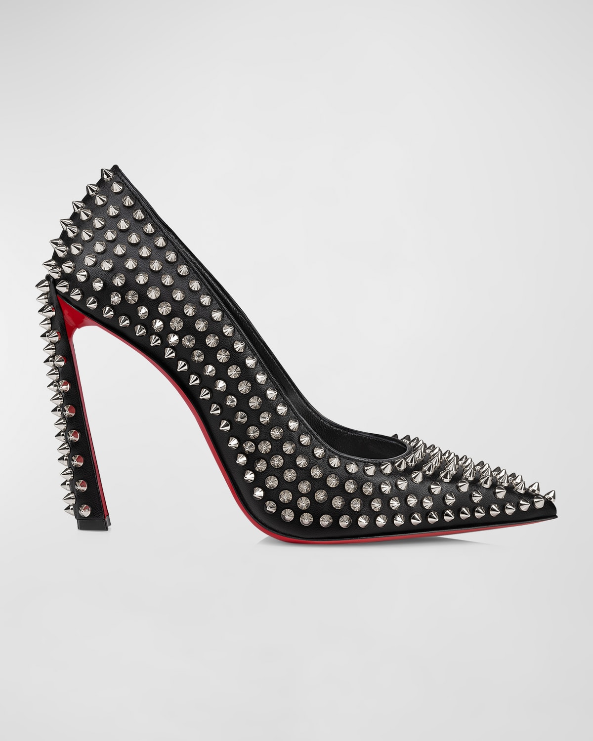 Christian Louboutin Condora Leather Spikes Red Sole Pumps