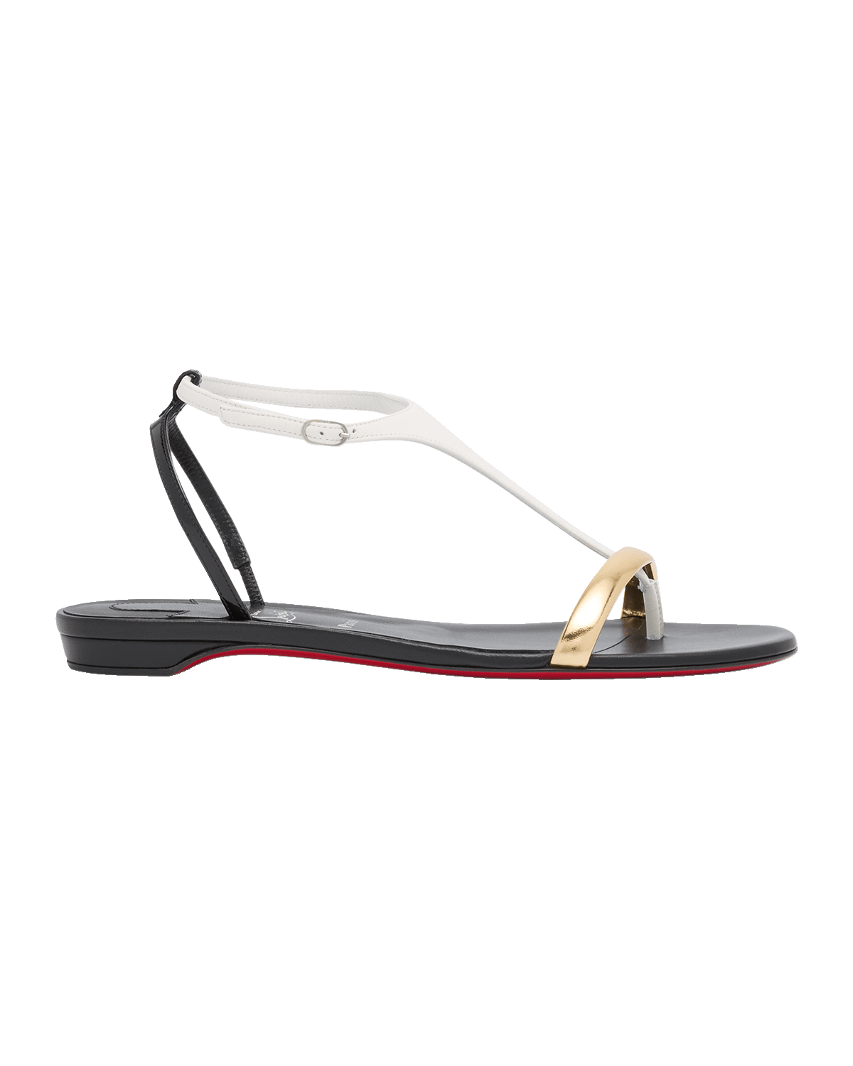 Christian Louboutin Athinita Colorblock T-Strap Red Sole Sandals