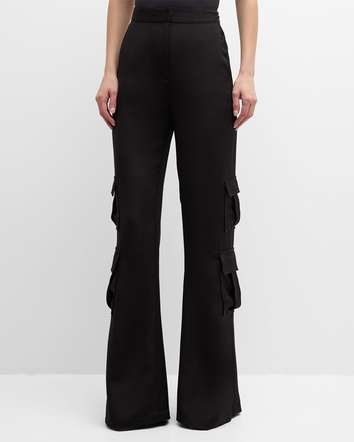 Bach Mai High-Rise Bootcut Silk Elongated Utility Pants