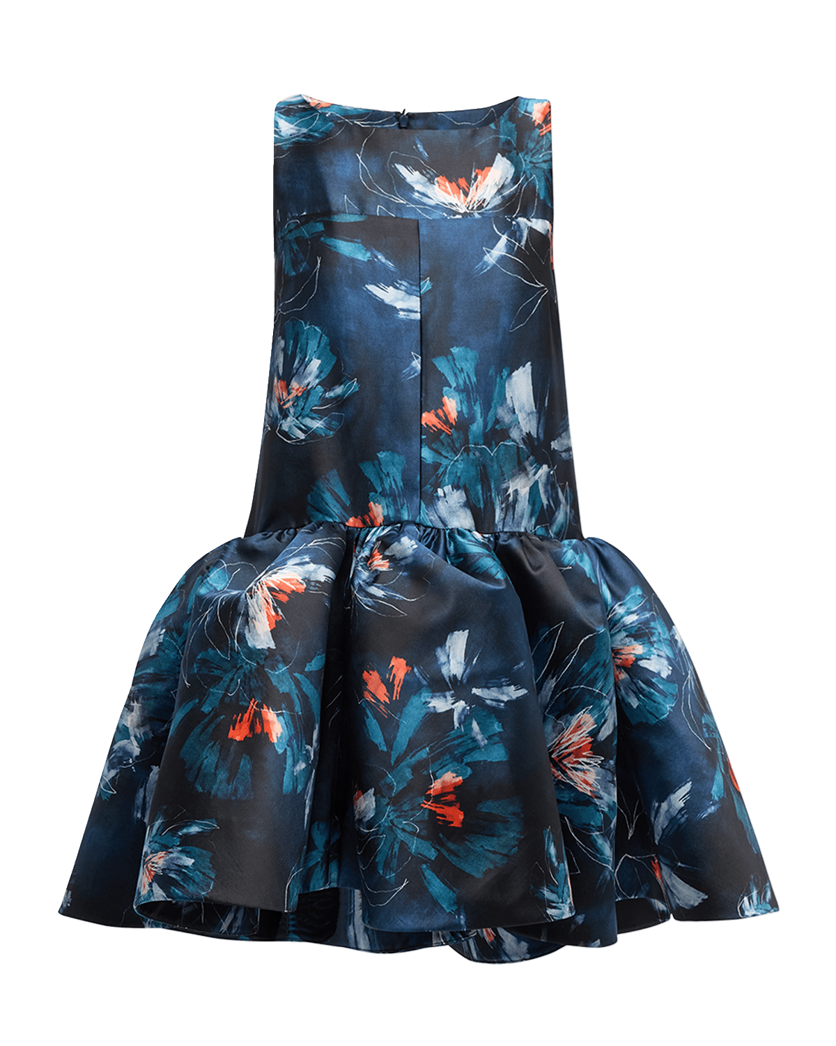 Bach Mai Floral-Print Boat-Neck Sleeveless Babydoll Dress