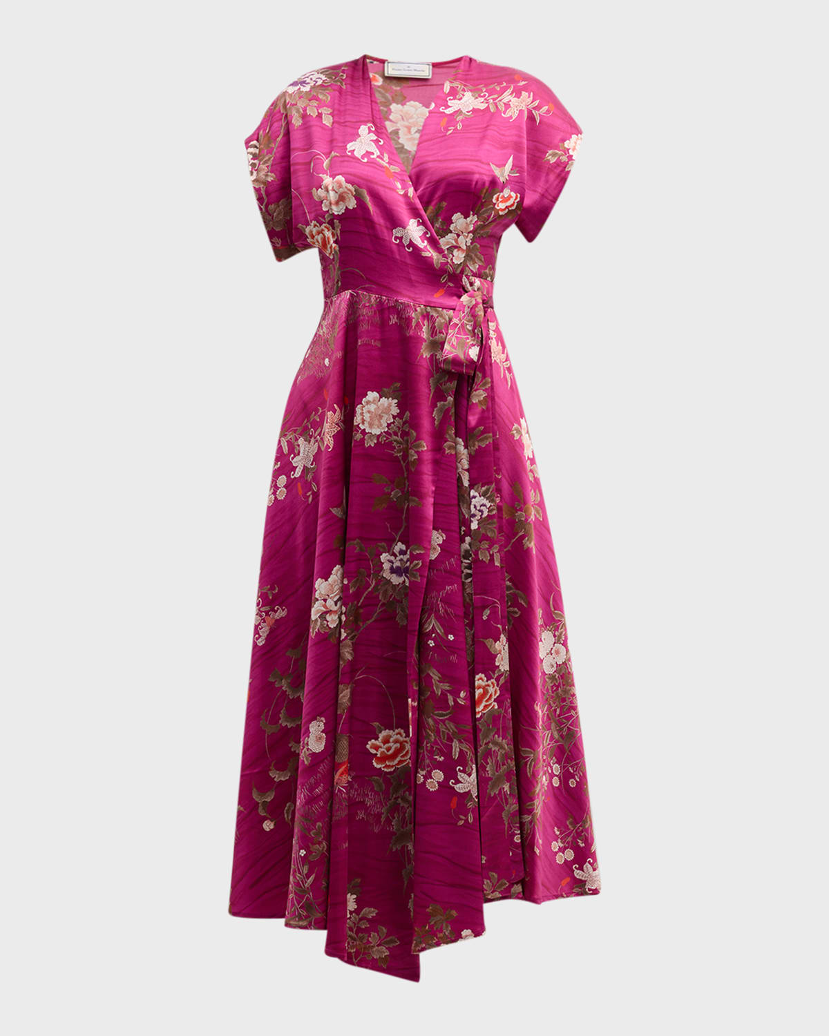 Pierre-Louis Mascia Floral-Print Silk Midi Wrap Dress