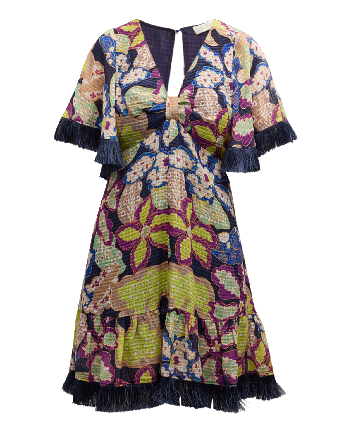 Marie Oliver Octavia Floral-Print Fringe Mini Dress