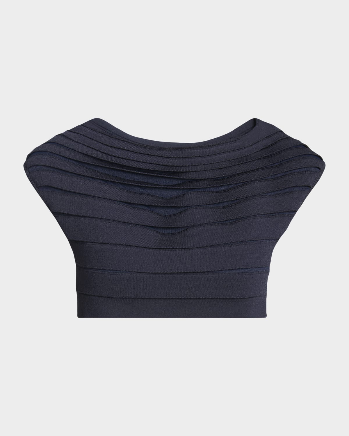 ALAIA Stretch Panelled Ribbed Off-Shoulder Top