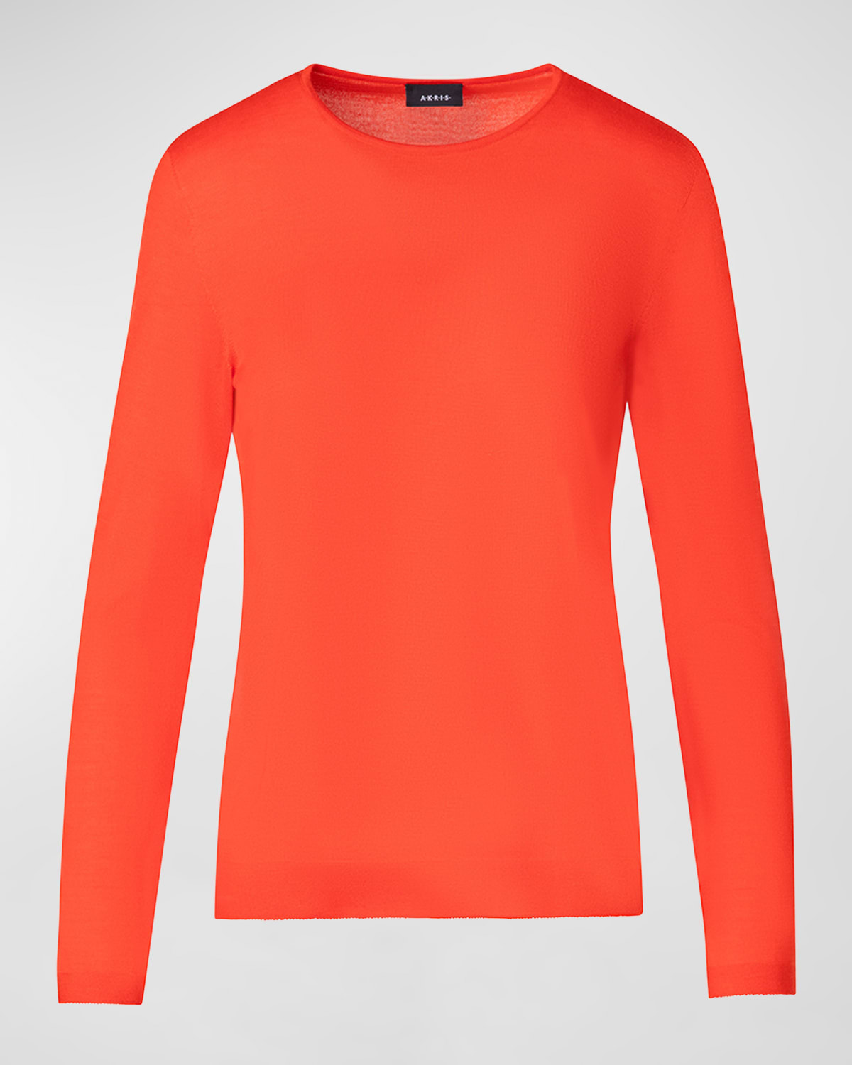 Akris Crewneck Cashmere-Silk Seamless Fine Gauge Knit Sweater