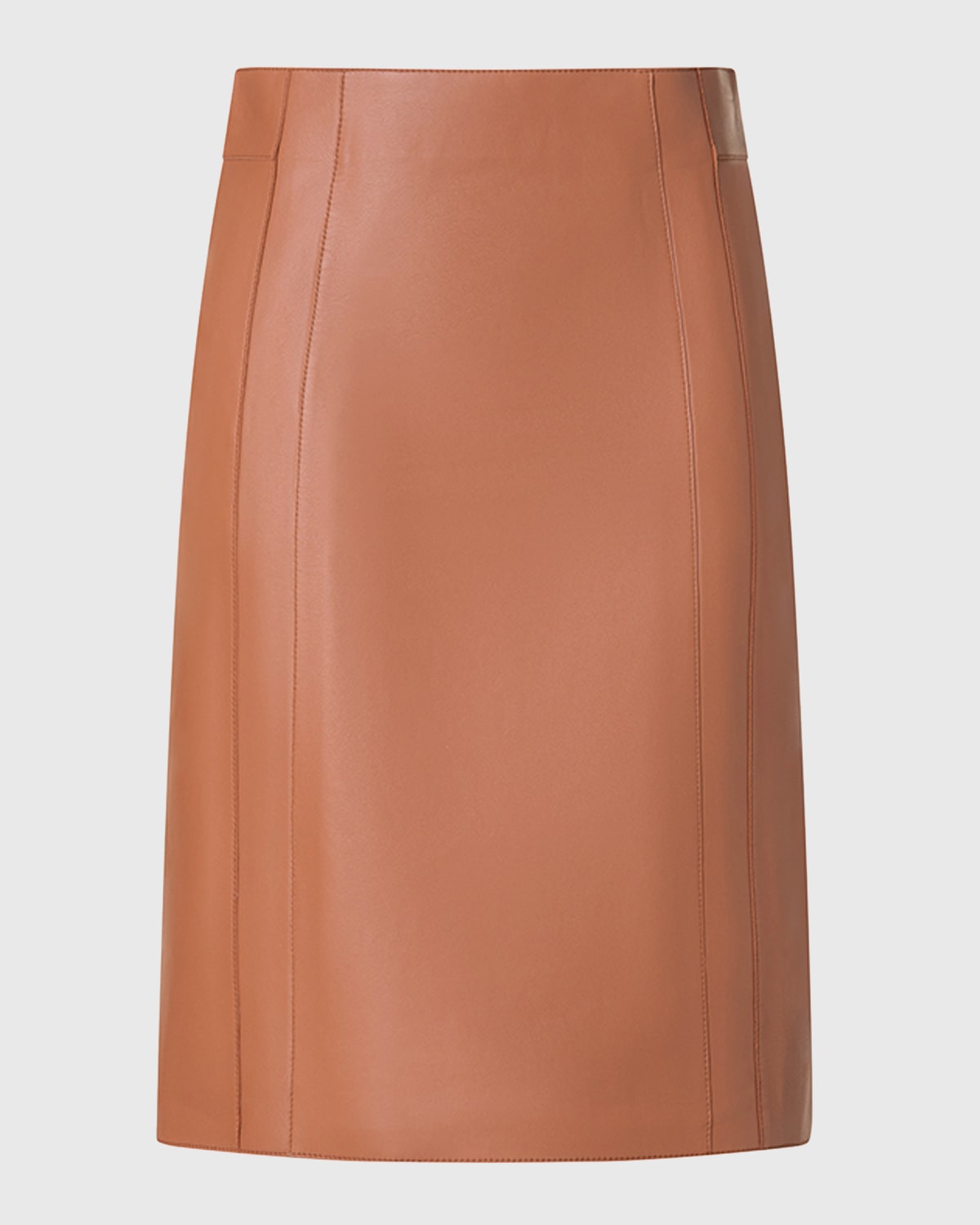 Akris Lambskin Leather Short Pencil Skirt