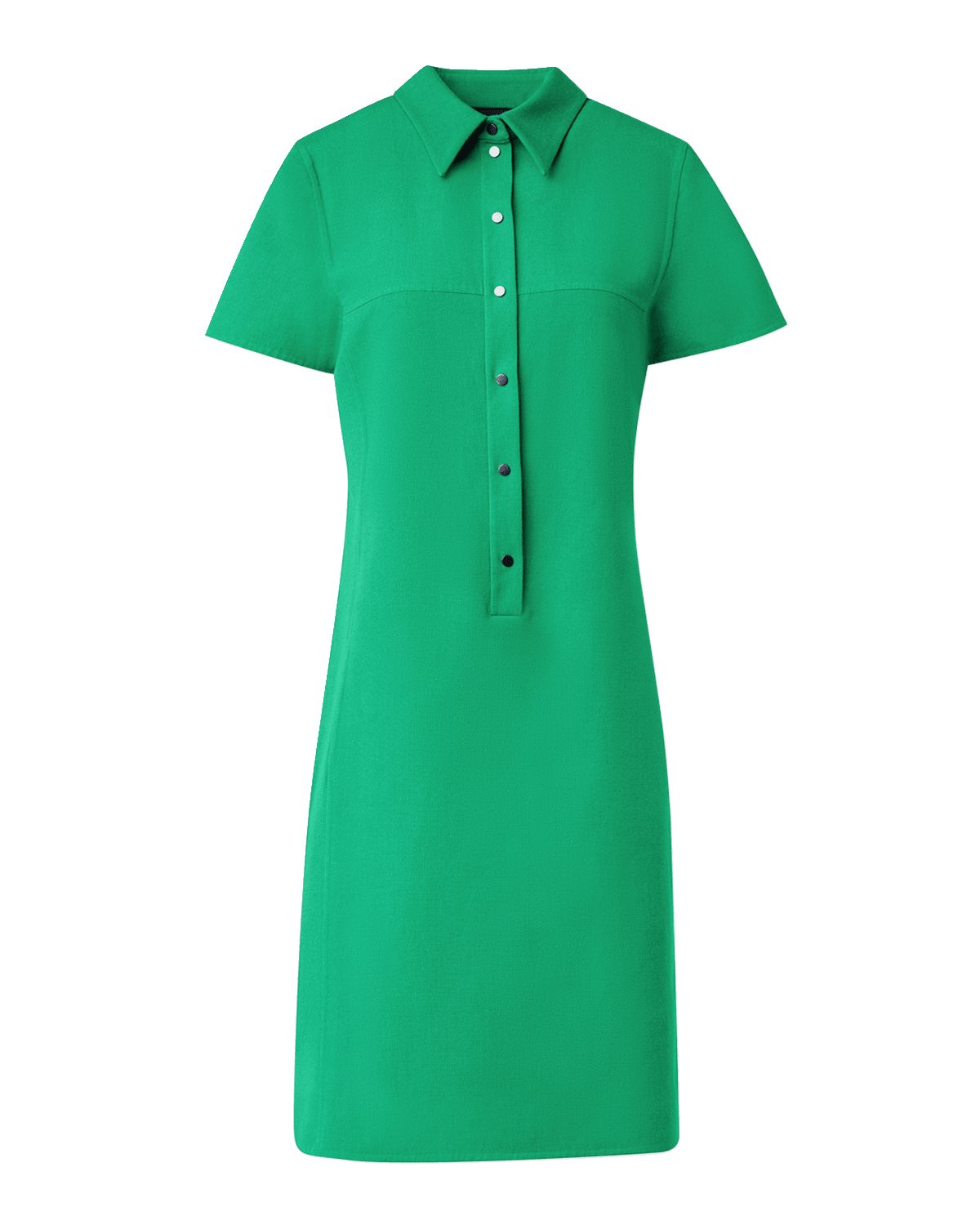 Akris Cotton Silk Button-Front Polo Dress