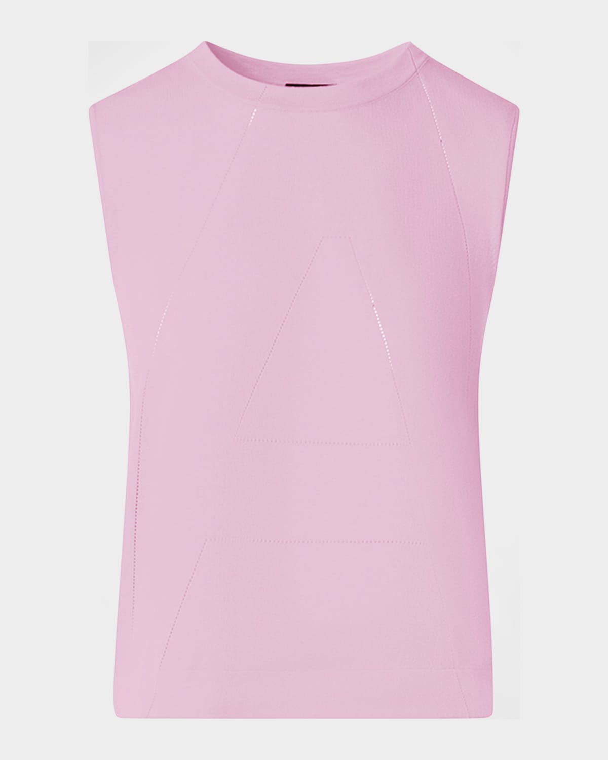 Akris A-Hemstitch Sleeveless Cotton Knit Top