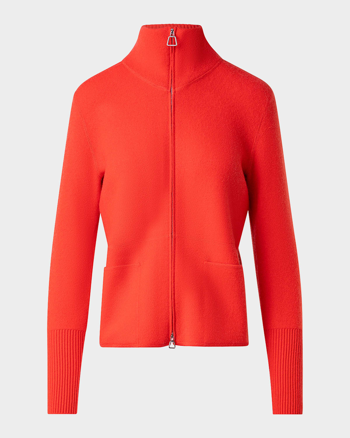 Akris Cashmere Pique Knit Zip-Up Cardigan