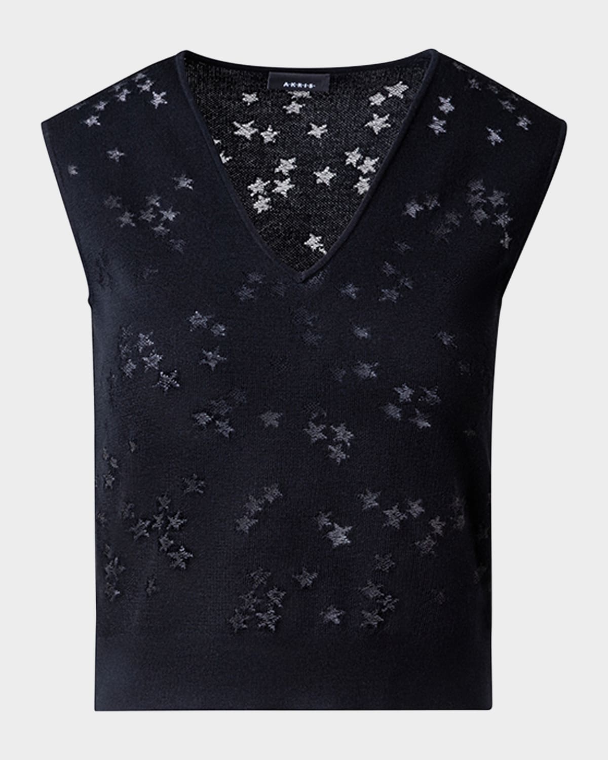 Akris Star Intarsia Sleeveless Wool Top