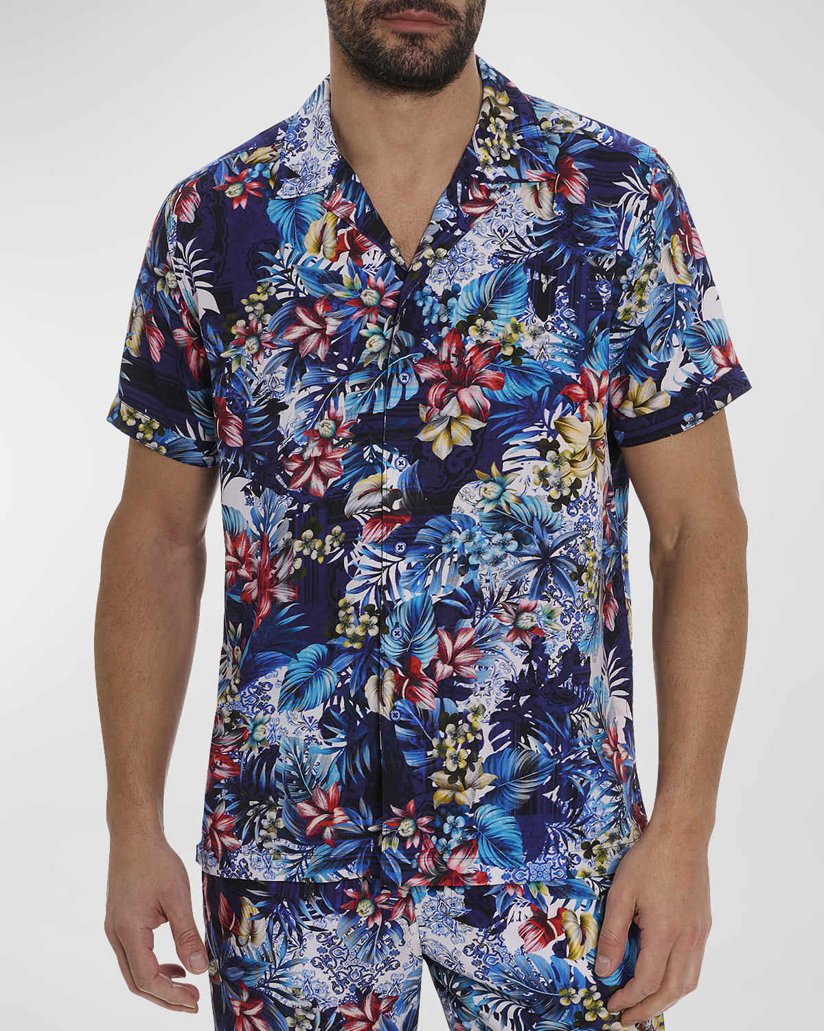 Robert Graham Men's Merrick Printed Camp Shirt