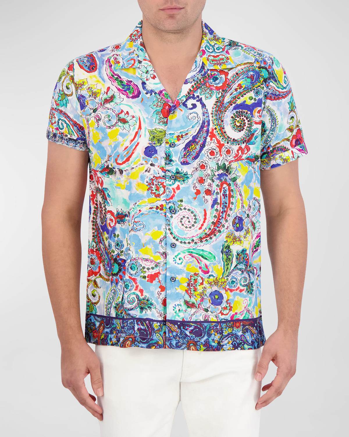Robert Graham Men's The Drake Paisley-Print Short-Sleeve Shirt