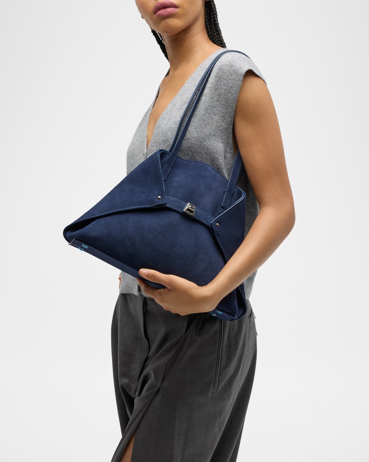 Akris Ai Smal Printed Denim Shoulder Bag