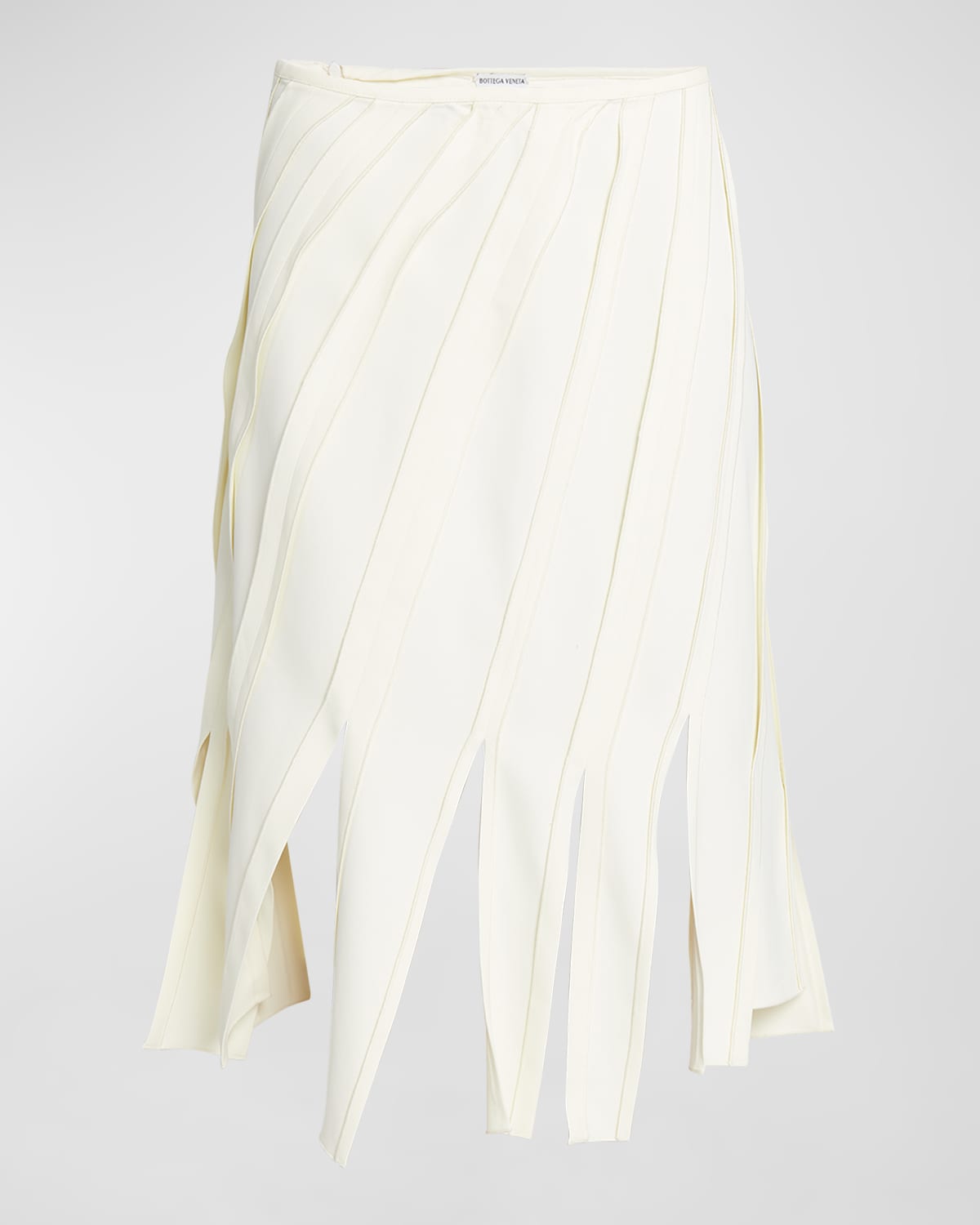 Bottega Veneta Fluid Stretch Striped Asymmetric Cutaway Midi Skirt