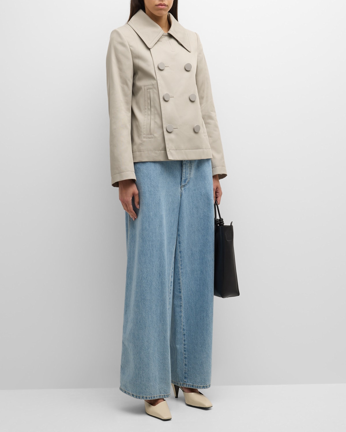 Bottega Veneta Double-Breasted Cotton Twill Caban Jacket