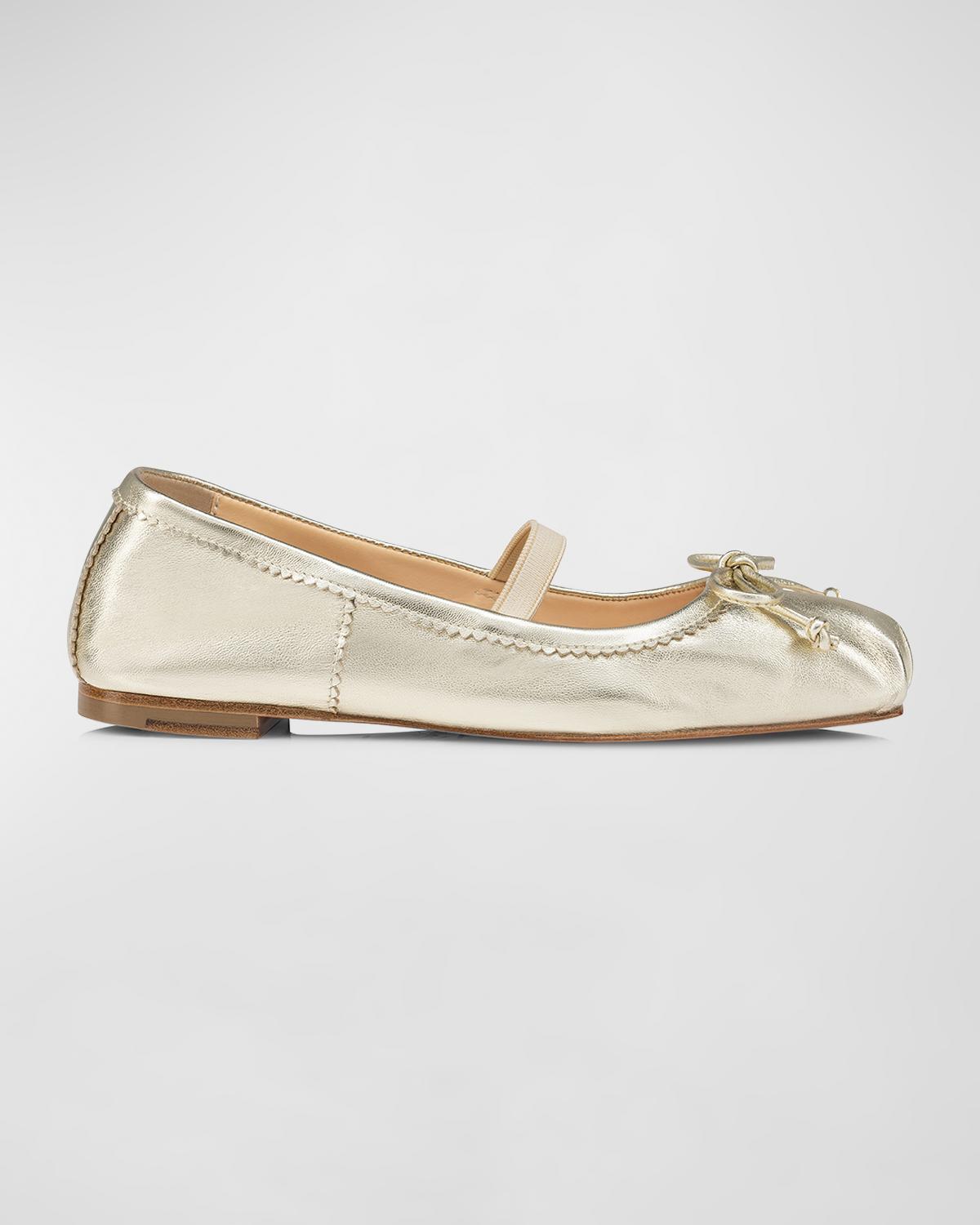 Girl & apos;s Leather Ballet Flats, Toddlers/Kids