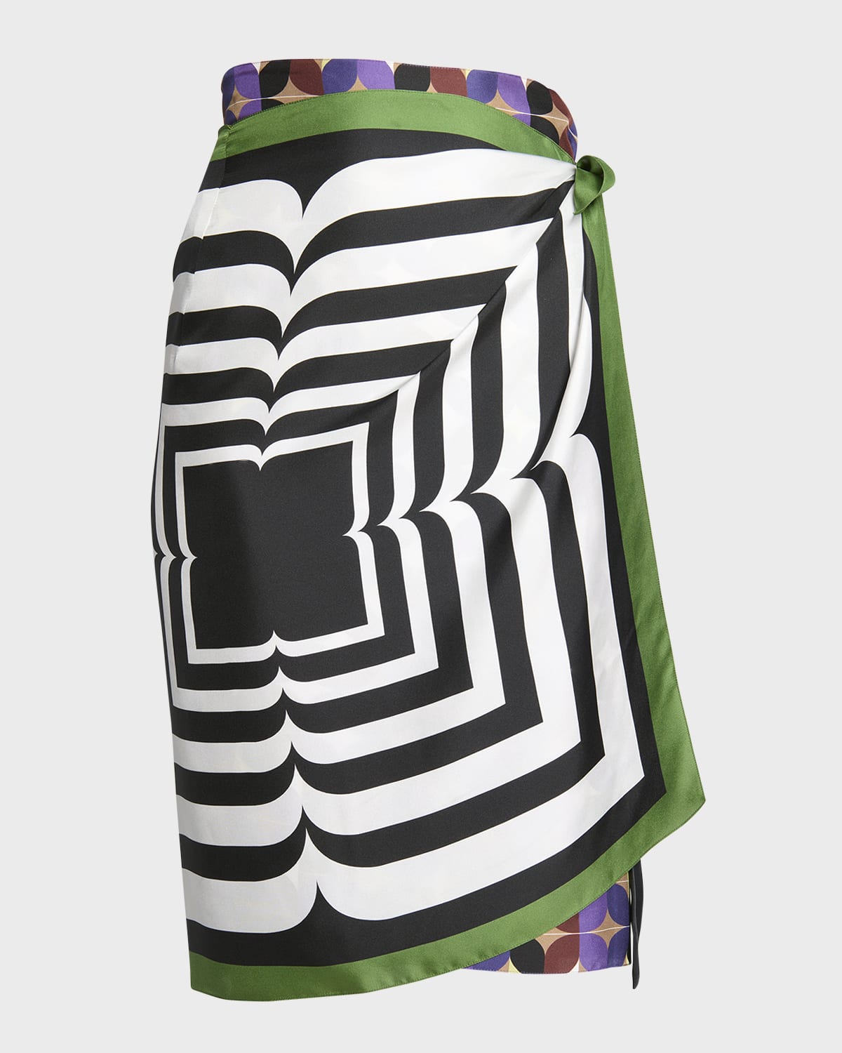 Dries Van Noten Scarfy Printed Wrap Midi Skirt