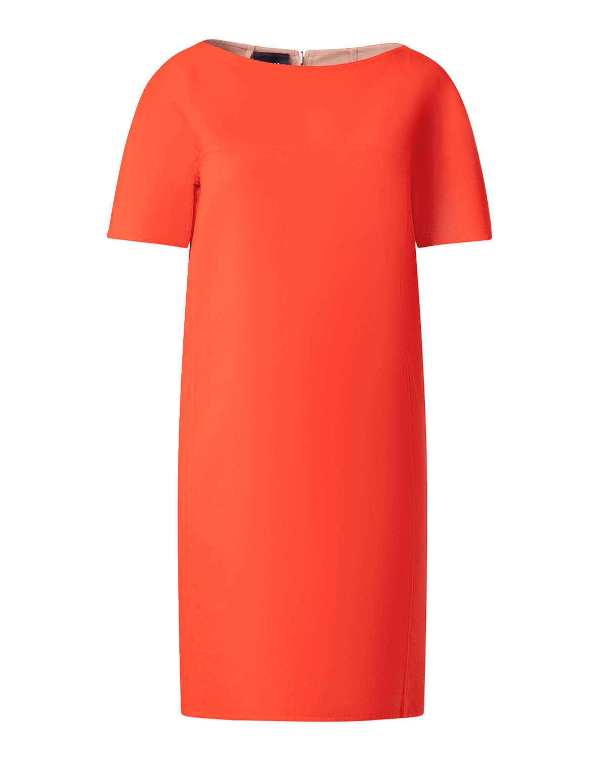 Akris Reversible Bicolor Boat-Neck Short-Sleeve Sheath Dress