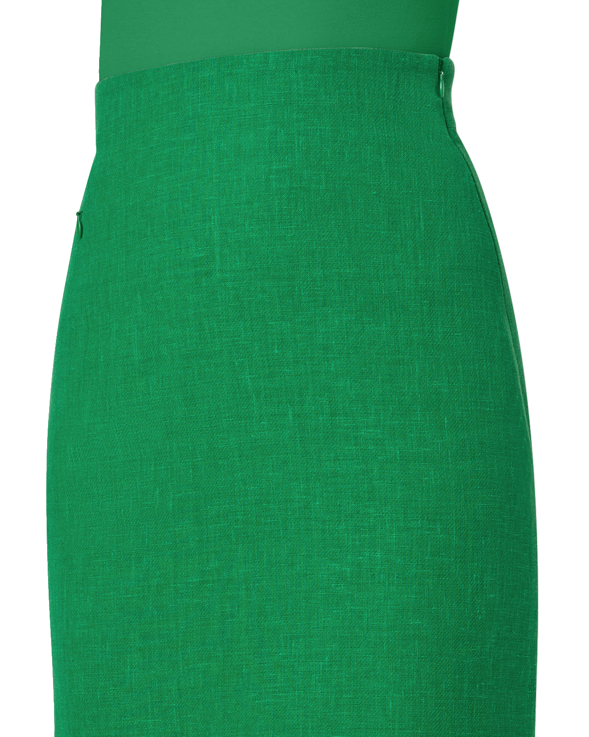 Akris High-Waist Linen-Wool Side Slits Midi Pencil Skirt