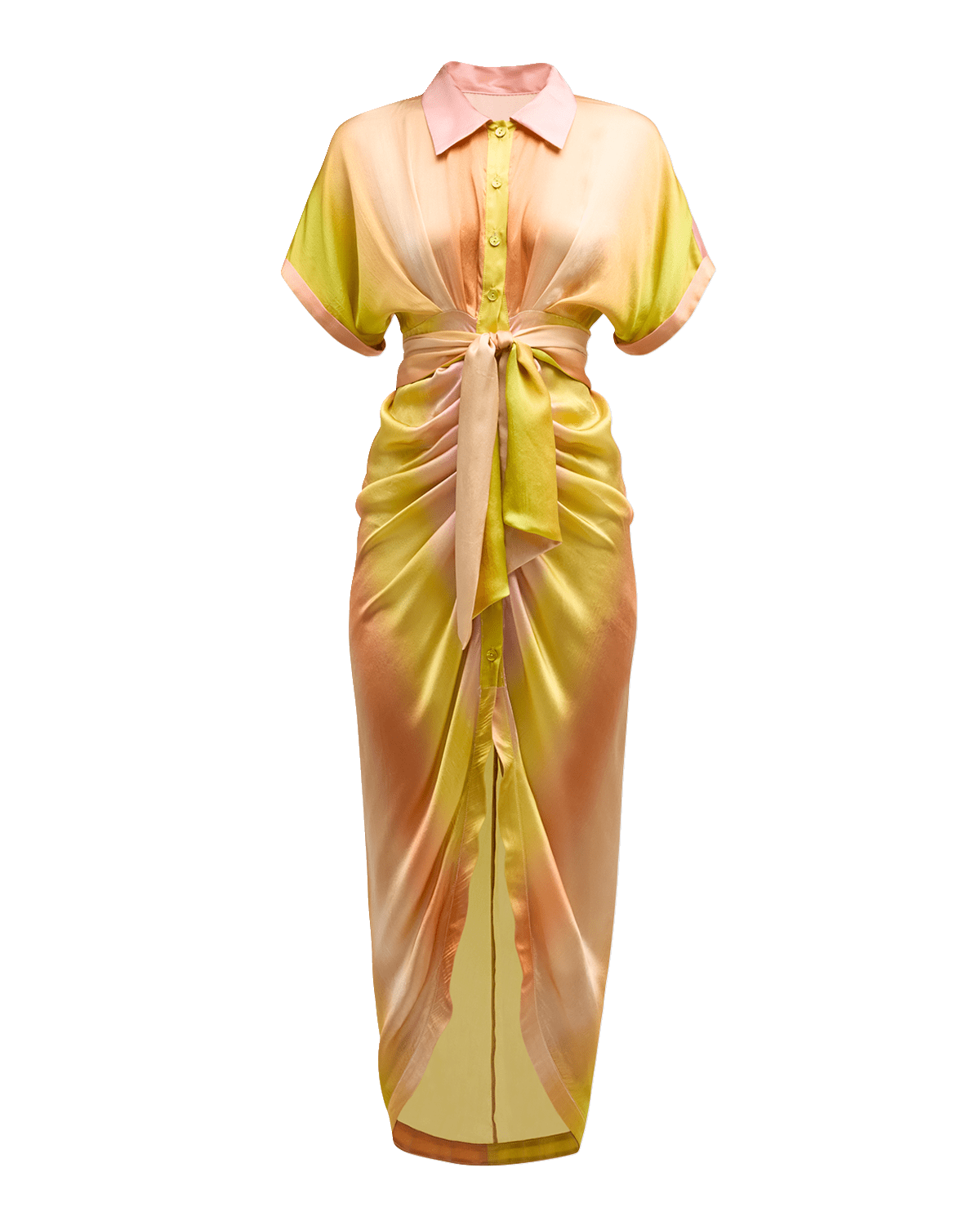 Le Superbe Miko Draped Short-Sleeve Shirtdress