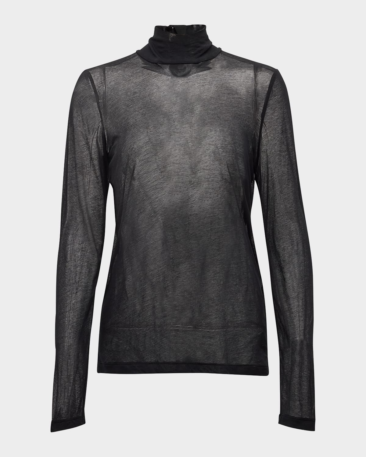 Helmut Lang Sheer Two-Way Turtleneck Top