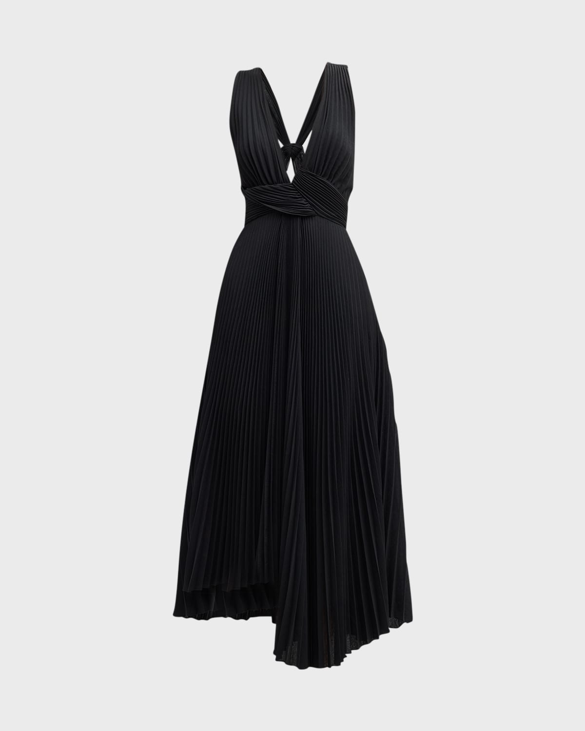 A.L.C. Everly Pleated Plunge-Neck Midi Dress