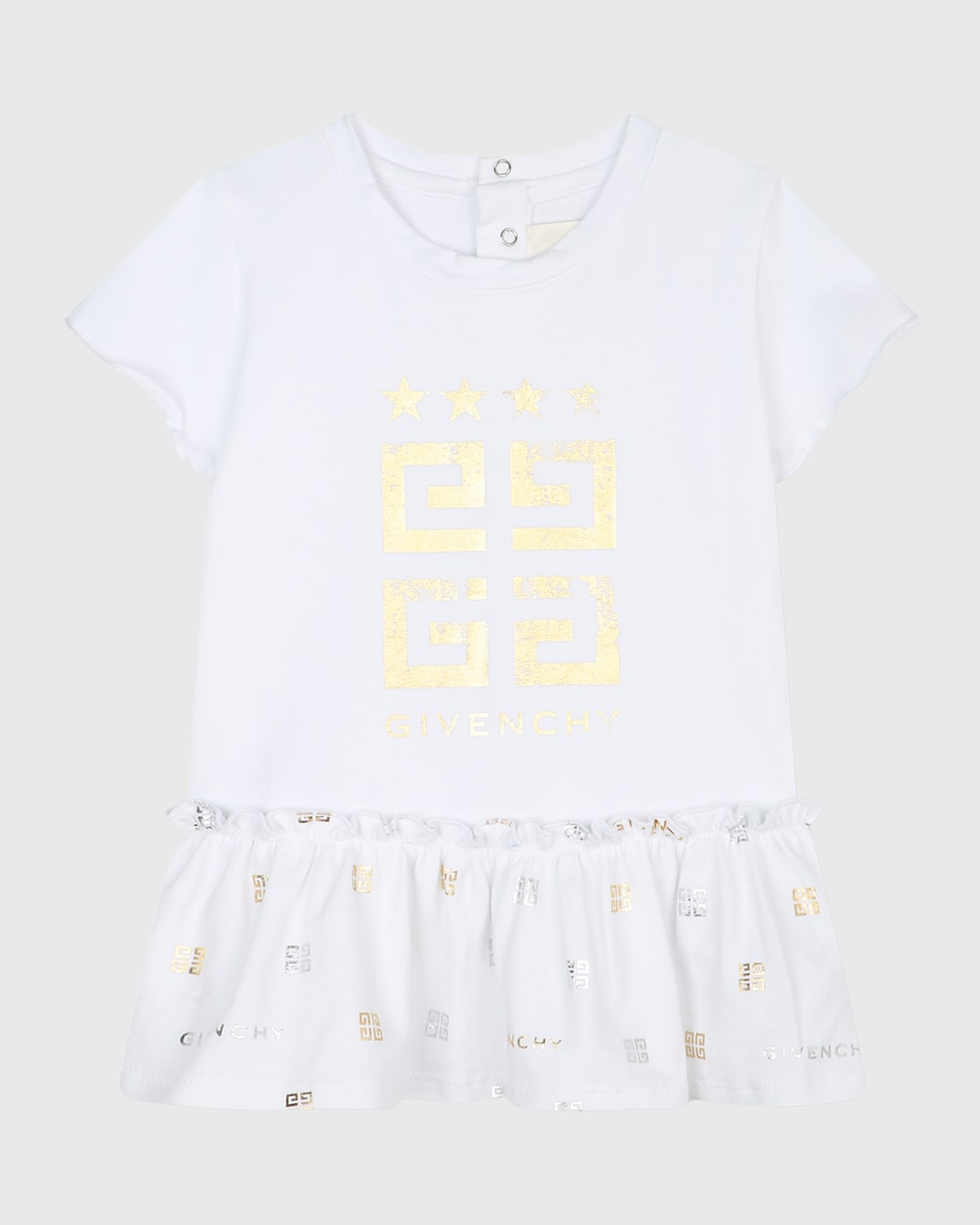 Givenchy Girl's Metallic Logo 4G Short-Sleeve Dress, Size 12M-3