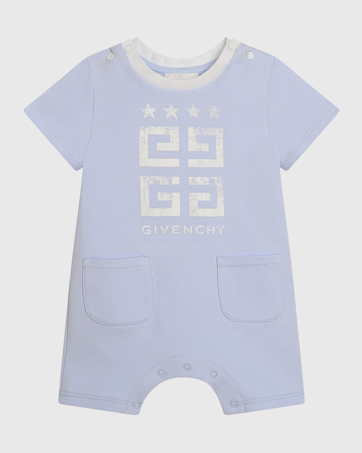Givenchy Boy's All-In-One Interlock Knit Shortalls, Size 1M-9M