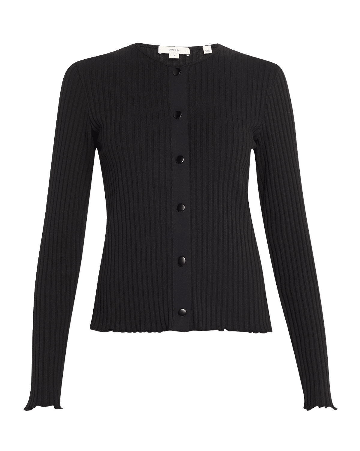 Vince Ribbed Long-Sleeve Novelty Top