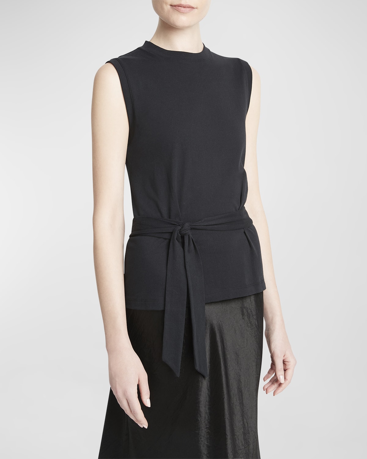 Vince Sleeveless Cotton Wrap Top