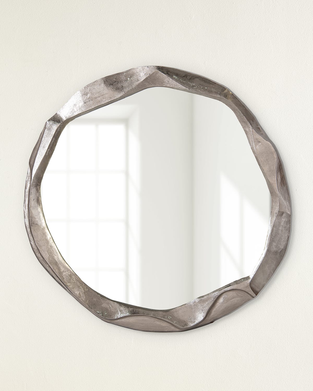 John-Richard Collection Round Ruga Nickel Mirror, Small | Thumbnail 3 John-Richard Collection Round Ruga Nickel Mirror, Small | Thumbnail 3