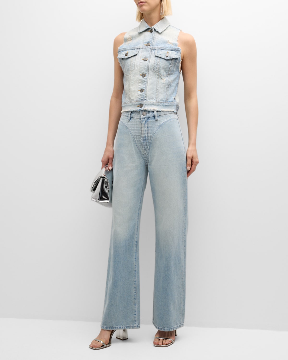 Cout De La Liberte Savanah Crystal Denim Vest
