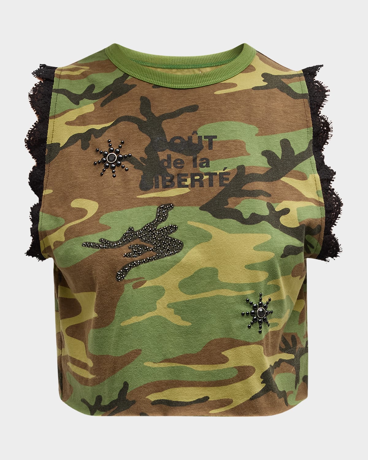 Cout De La Liberte Pauline Camo Lace Top