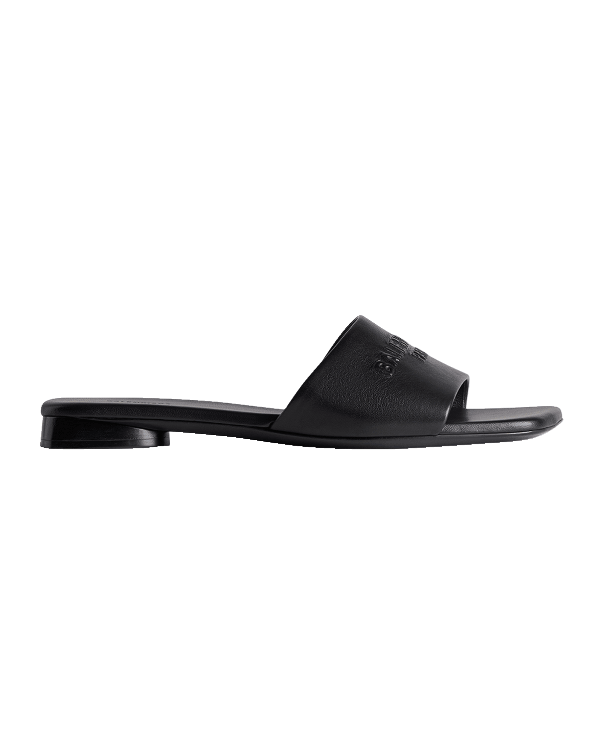 Balenciaga Dutyfree Leather Logo Slide Sandals