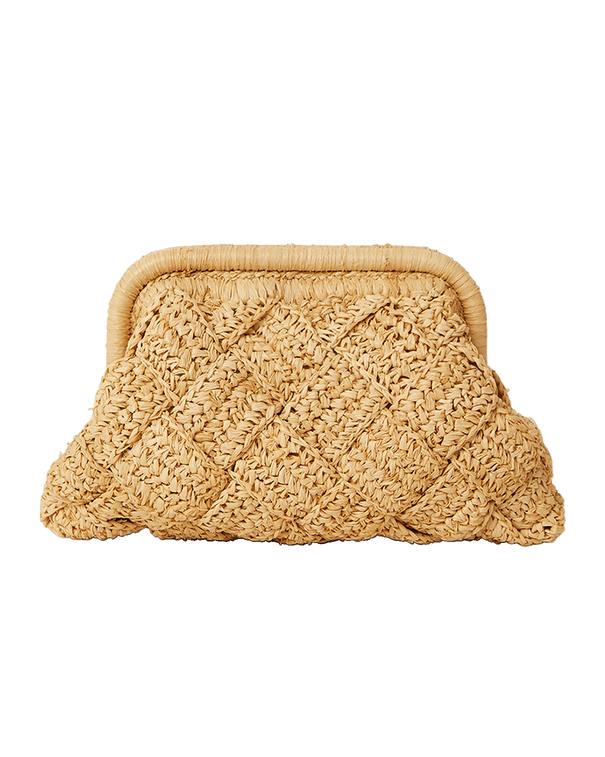 BTB Los Angeles Gigi Framed Raffia Clutch Bag