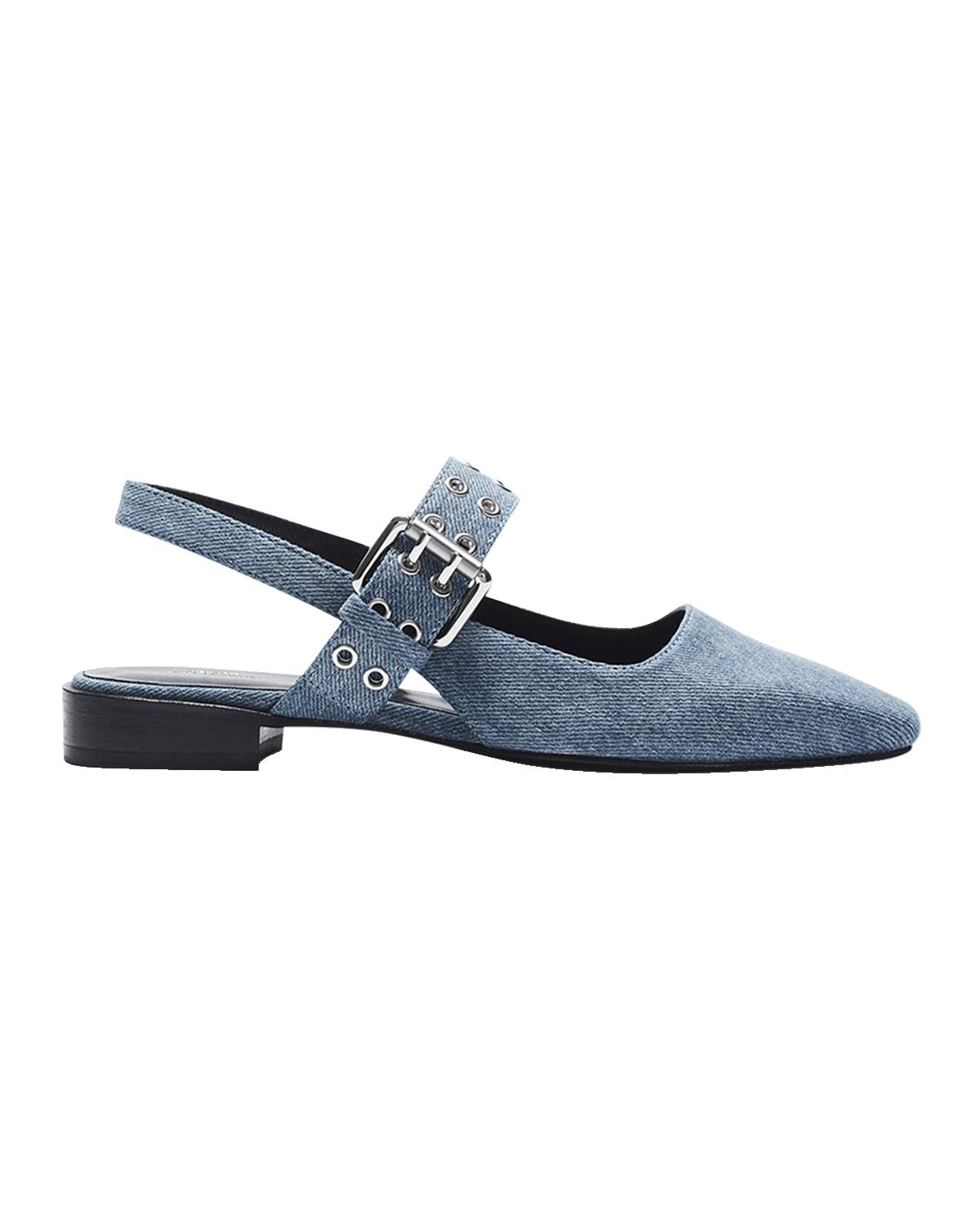 Rag & Bone Astra Denim Buckle Slingback Ballerina Flats
