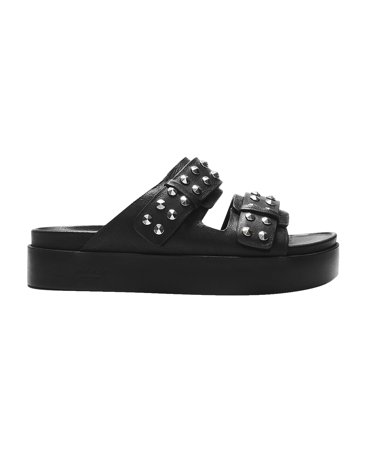 Rag & Bone Geo Stud Leather Dual-Band Slide Sandals