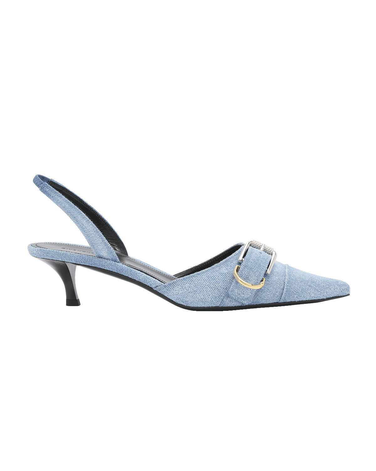 Givenchy Voyou Denim Buckle Slingback Pumps