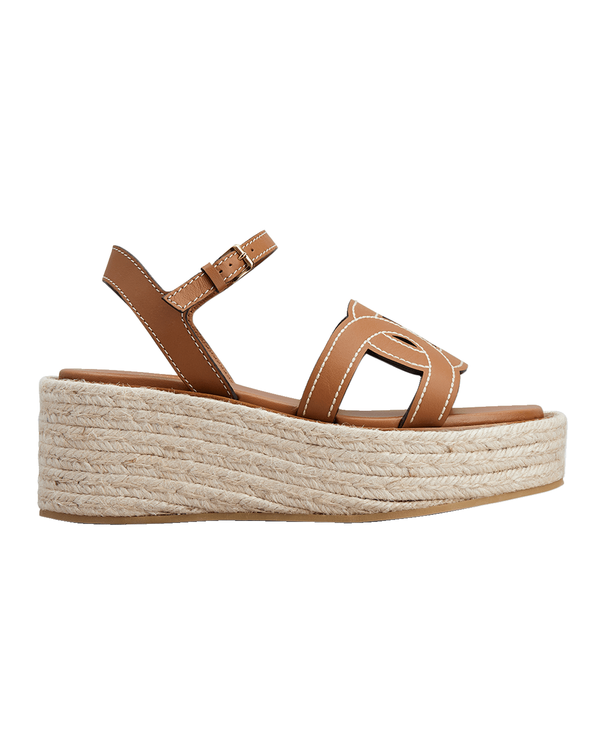 Tod's Leather Chain Flatform Espadrille Sandals