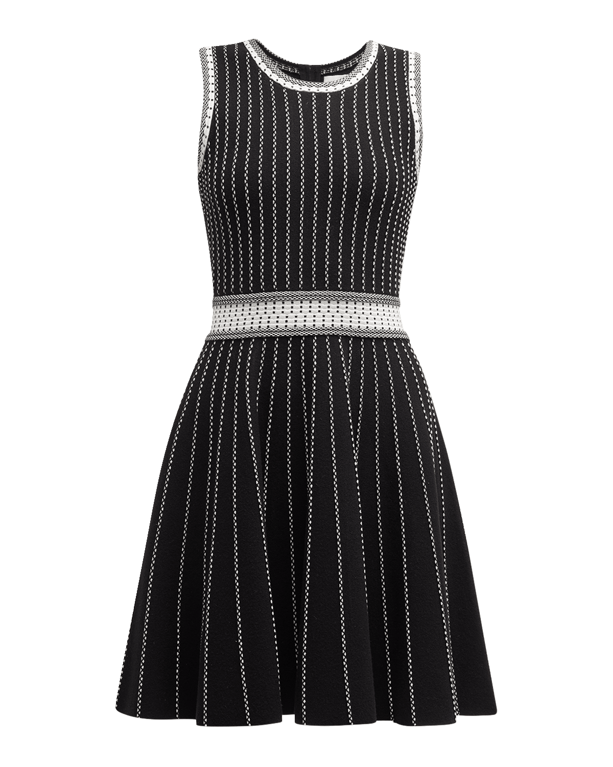Milly Sleeveless Striped Knit Mini Dress