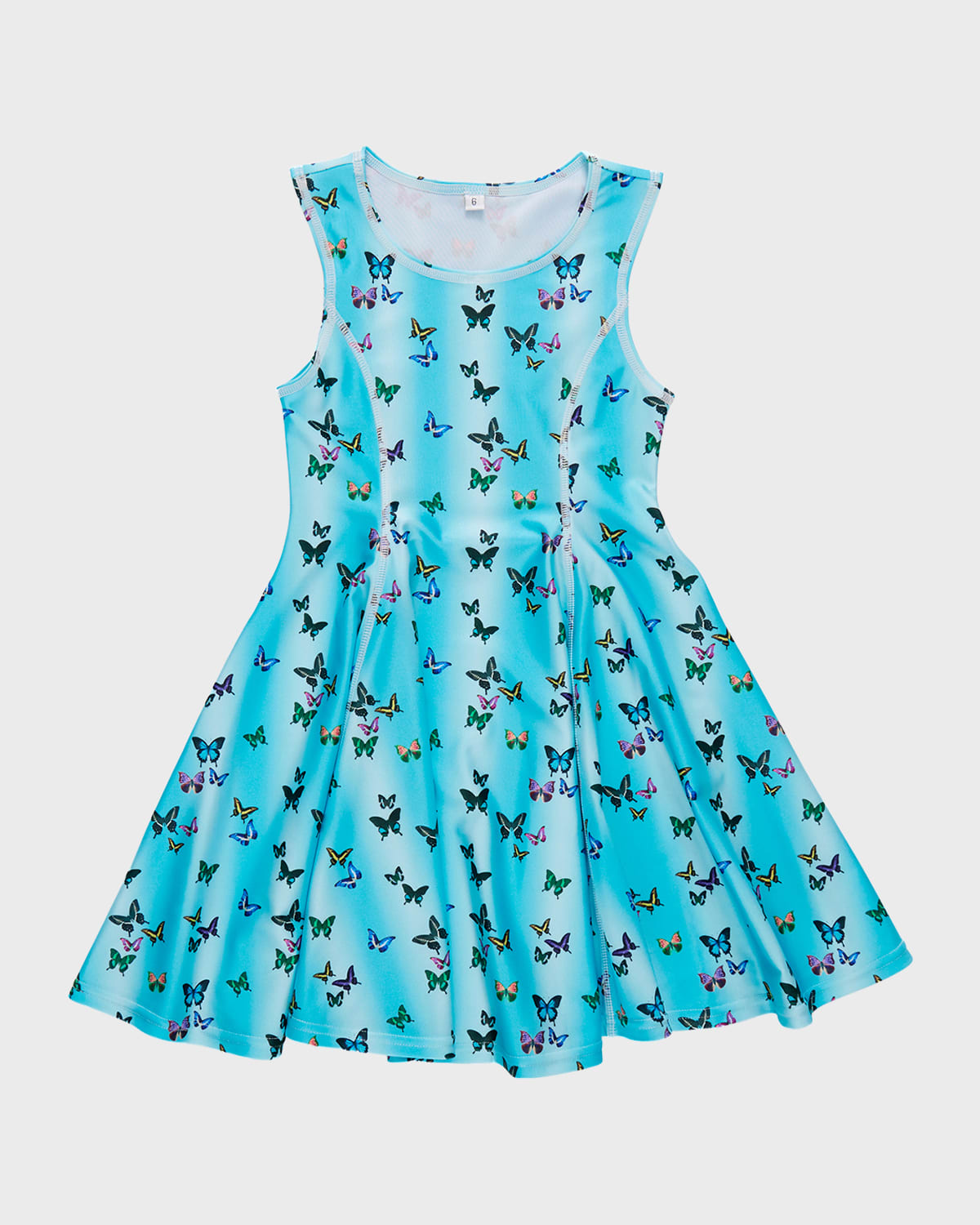 Terez Girl's Butterfly Sky Hi-Shine Skater Dress, Size 2T-12