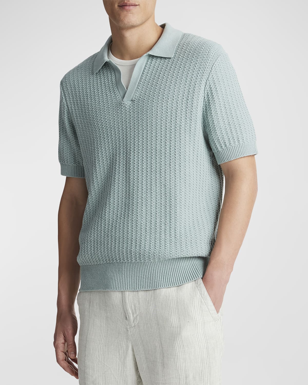 Vince Men's Crafted Rib Johnny Collar Shirt