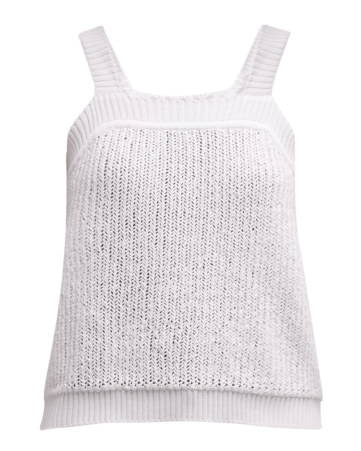 Misook Square-Neck Crochet-Knit Tank