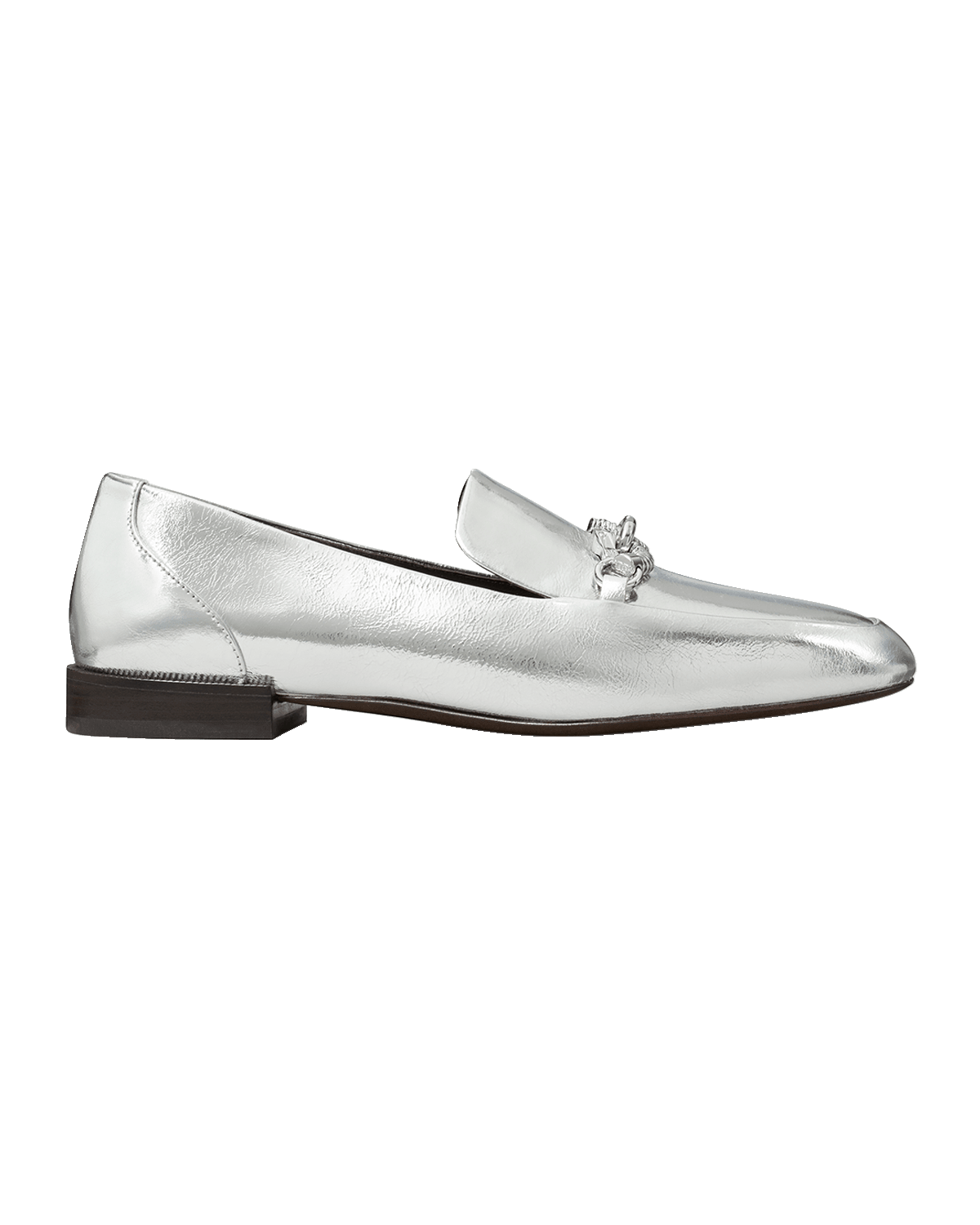 Tory Burch Jessa Metallic Bit Chain Loafers