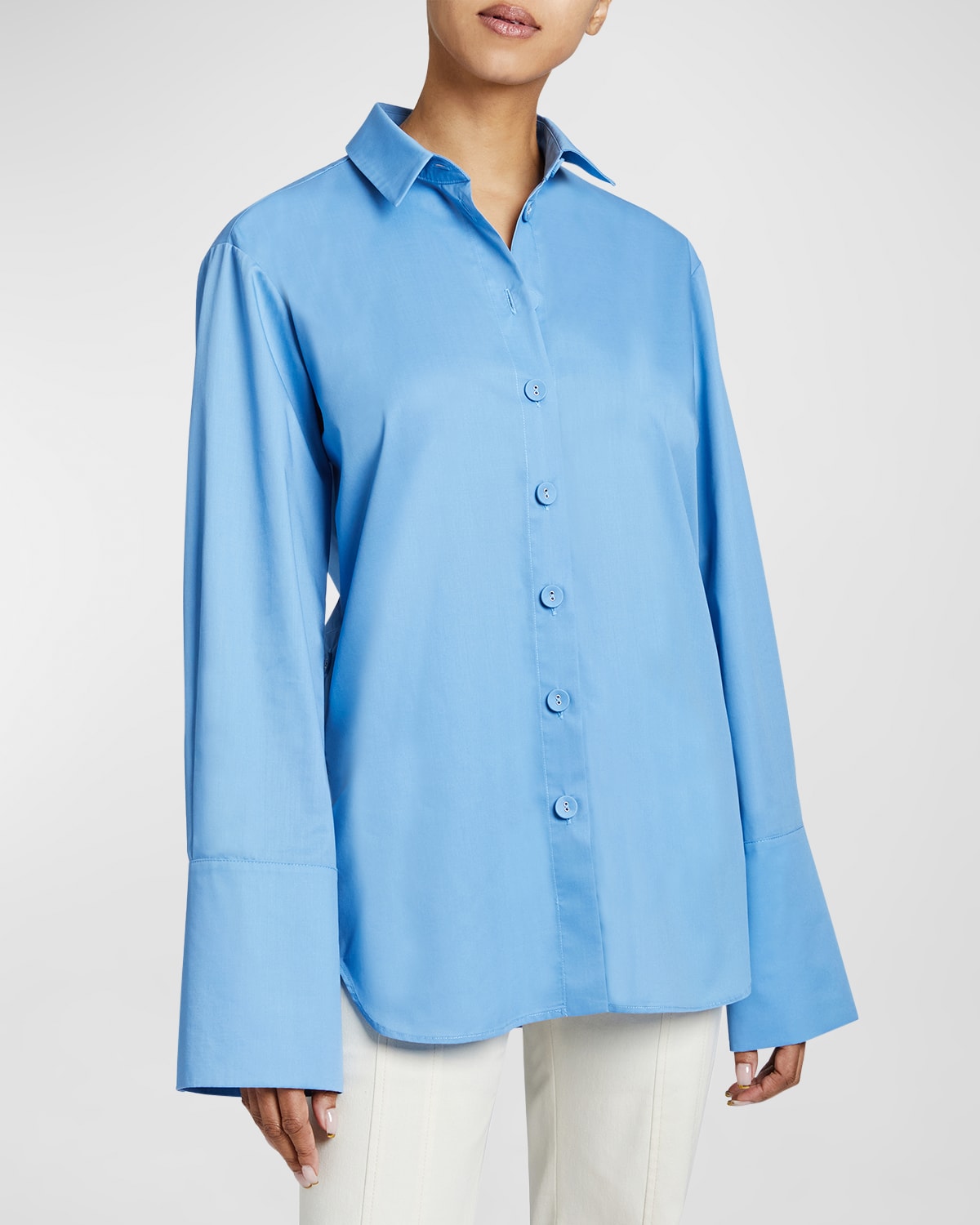 Santorelli Trina Button-Down Cotton Poplin Shirt
