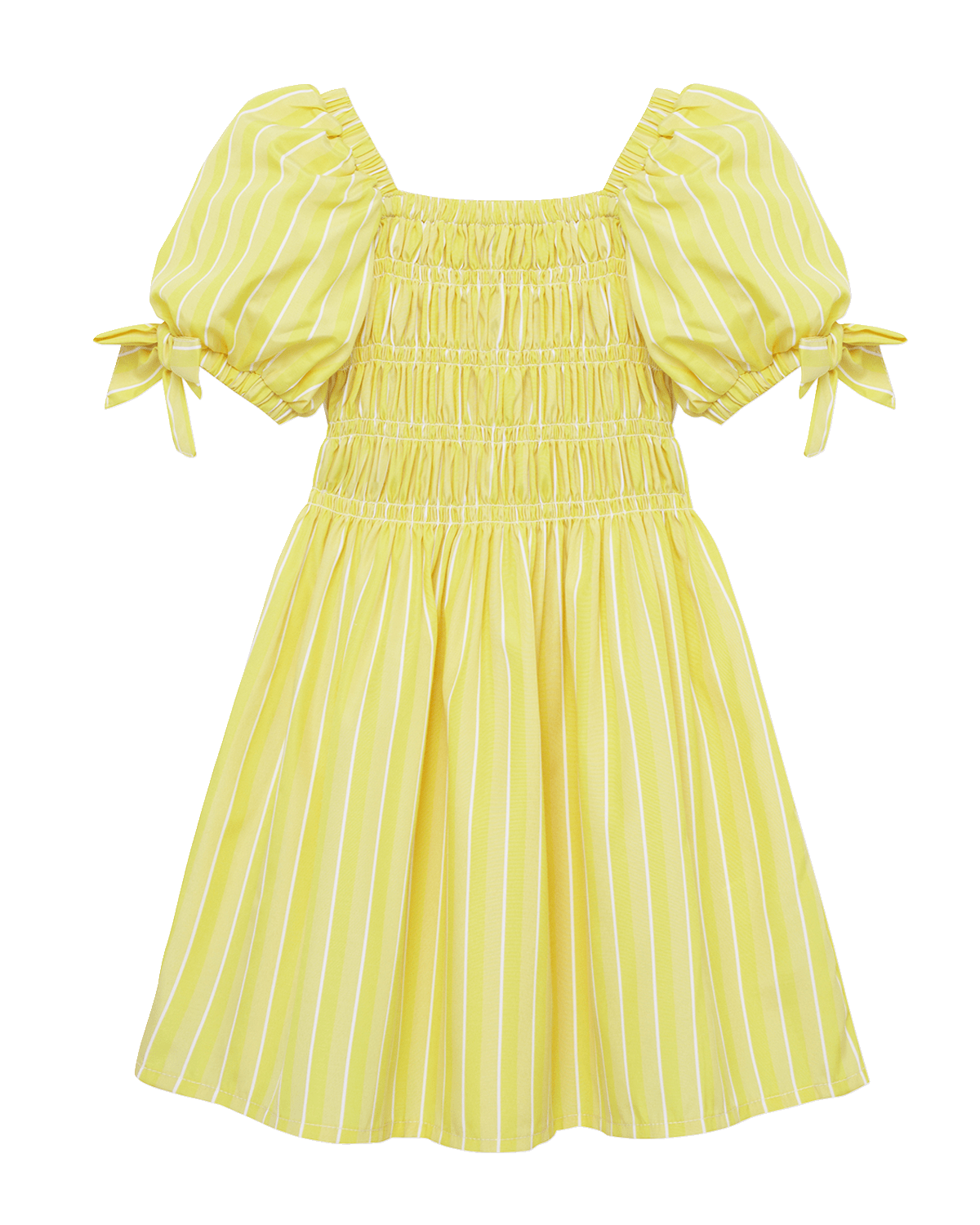 Habitual Girl's Smocked Bubble-Sleeve Stripe Dress, Size 2-6